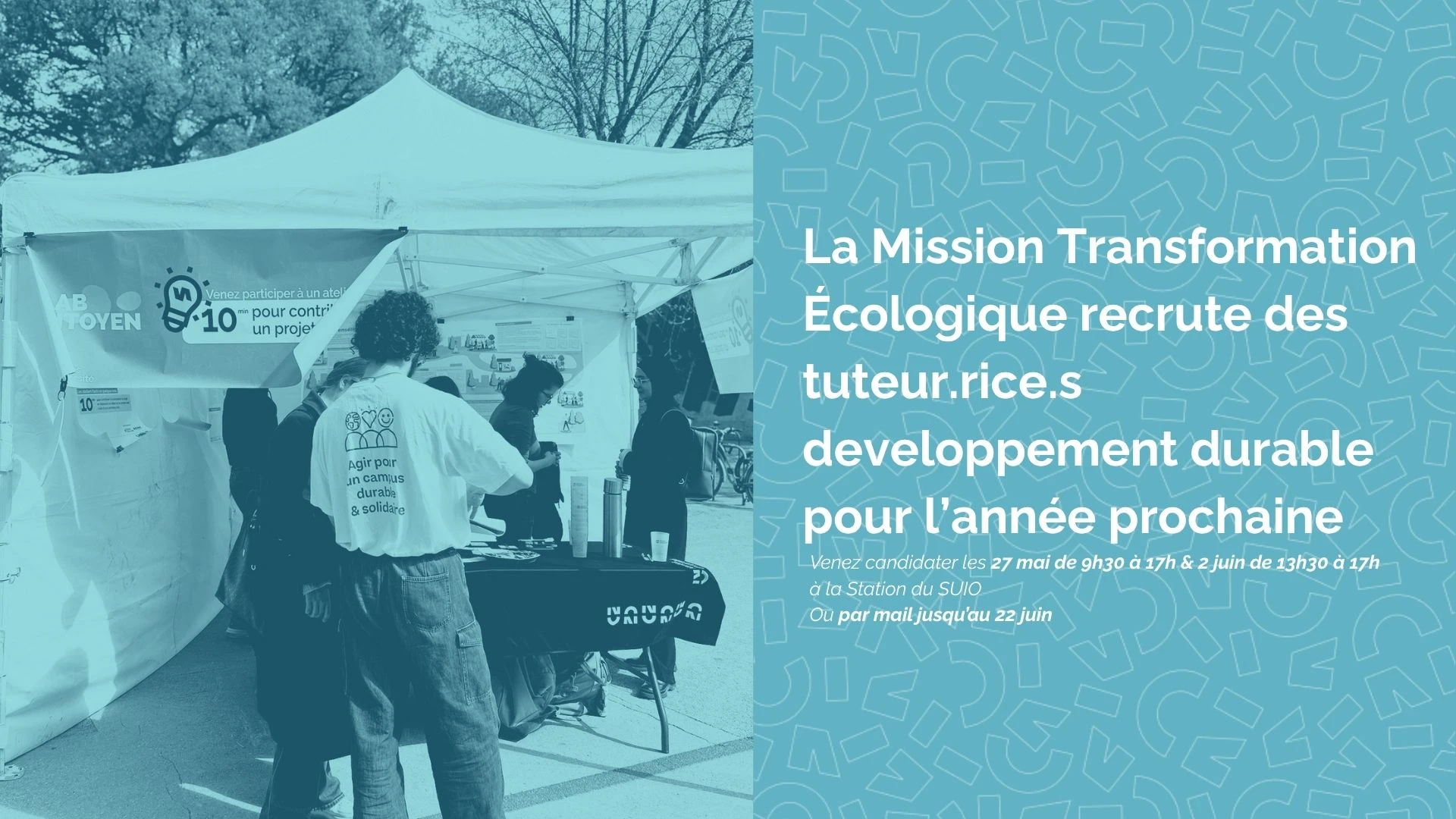Recrutement des tuteurs étudiants développement durable